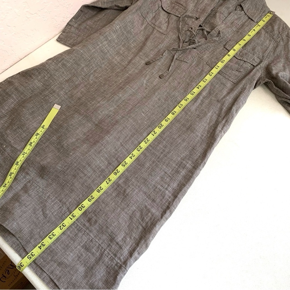 Tommy Bahama Linen Dress Womens XS Brown Roll Tab Lace-up‎ Bodice Summer casual - Picture 8 of 11